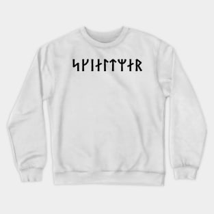 viking shieldmaiden norse futhark runes black Crewneck Sweatshirt